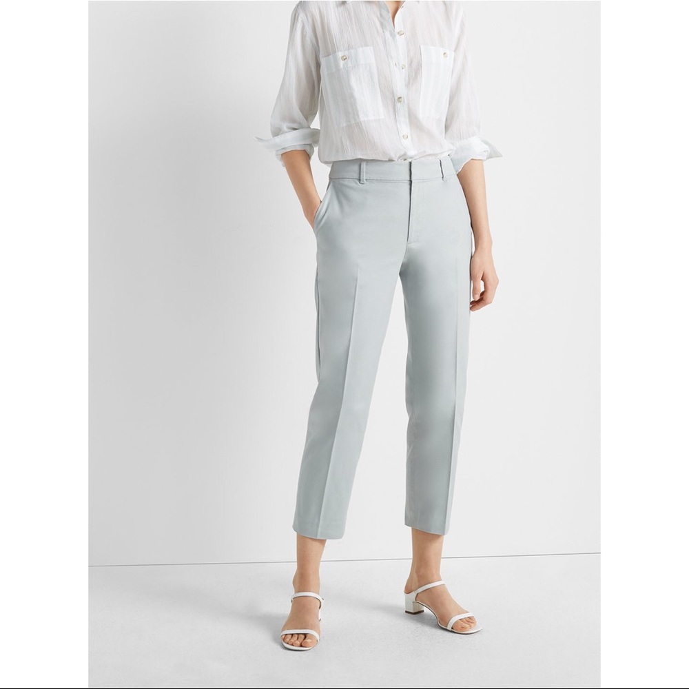 Club Monaco Light Blue Textured Botton Back Pockets Belt Loop Trouser Remi Pants